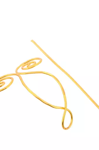Gold plated metalic hair bun pin