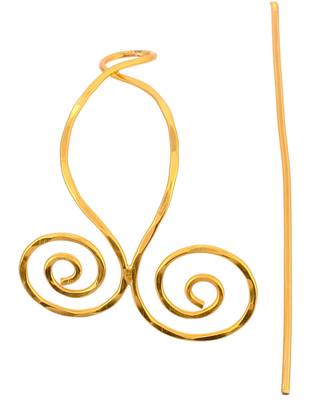 Gold plated metalic hair bun pin 4