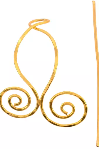 Gold plated metalic hair bun pin