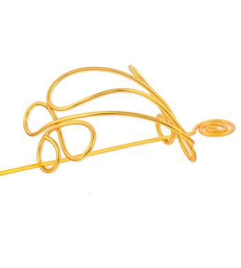 Gold plated metalic hair bun pin 3