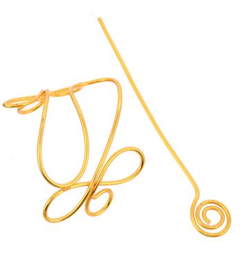 Gold plated metalic hair bun pin 4