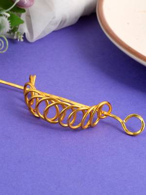 Women gold toned embellished hair accessory 1
