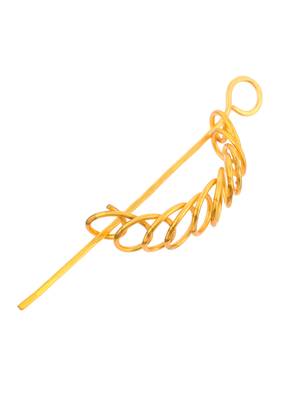 Women gold toned embellished hair accessory 3