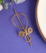 Gold plated metalic hair bun pin