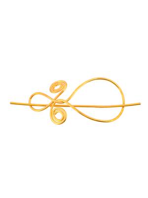 Gold plated metalic hair bun pin 3