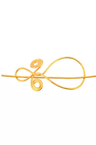 Gold plated metalic hair bun pin