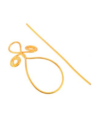 Gold plated metalic hair bun pin 4