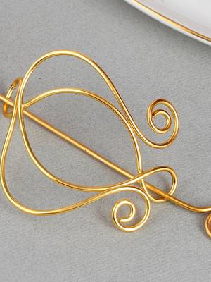 Gold plated metalic hair bun pin 1