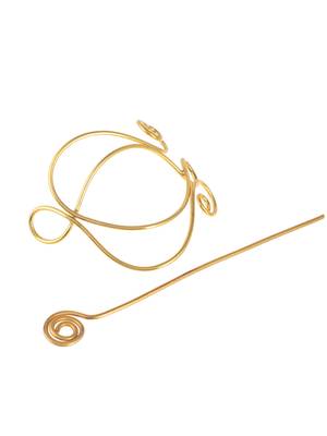 Gold plated metalic hair bun pin 2