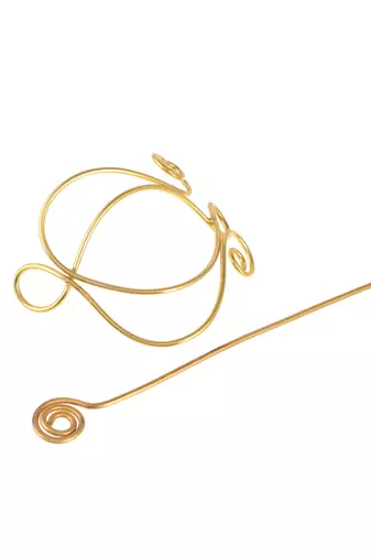 Gold plated metalic hair bun pin