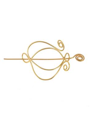 Gold plated metalic hair bun pin 3