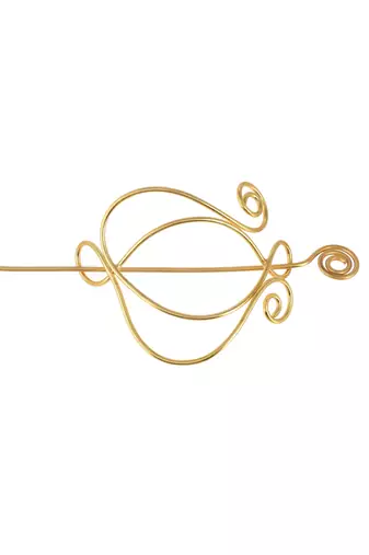 Gold plated metalic hair bun pin