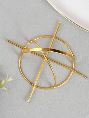 Women gold toned embellished hair accessory 1