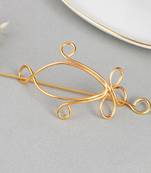 Gold plated metalic hair bun pin