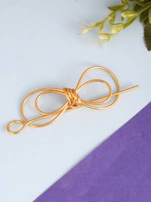 Gold plated metalic hair bun pin 1