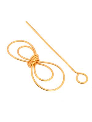 Gold plated metalic hair bun pin 3