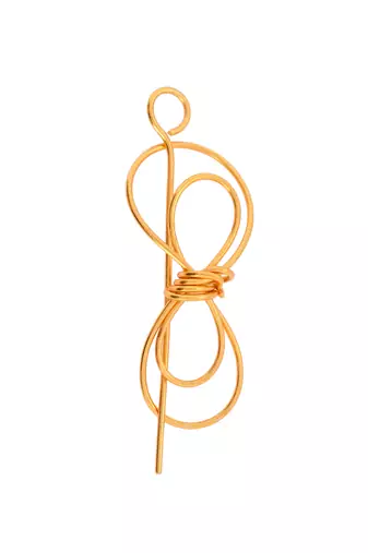 Gold plated metalic hair bun pin