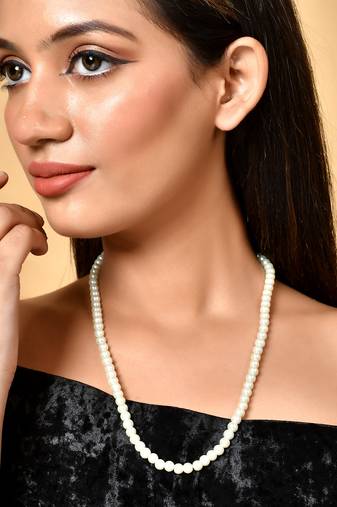 Pearl gold plated chain necklace set