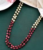 Unisex parple & gold plated beaded layered necklace