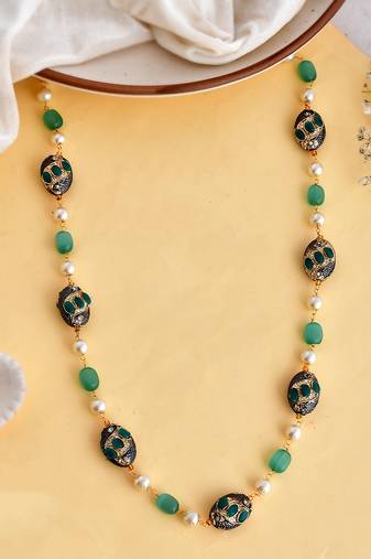 Gold plated multi layered unisex necklace