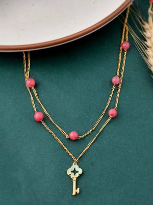 Gold plated chain necklace set 1