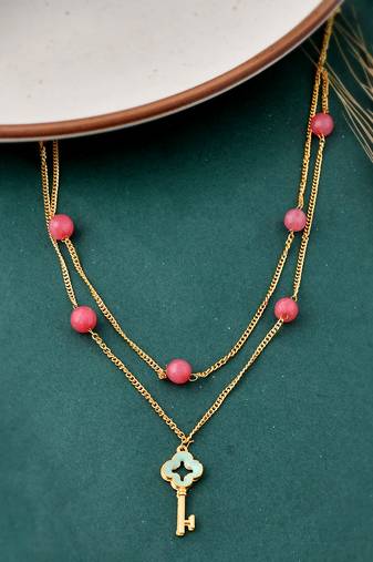 Gold plated chain necklace set