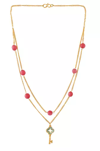 Gold plated chain necklace set