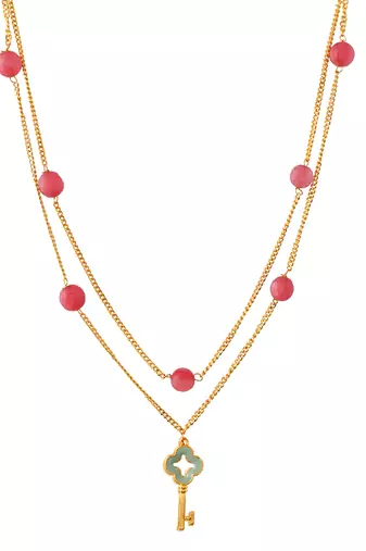 Gold plated chain necklace set
