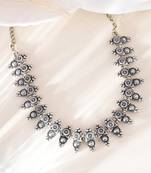 Silver plated oxidised necklace