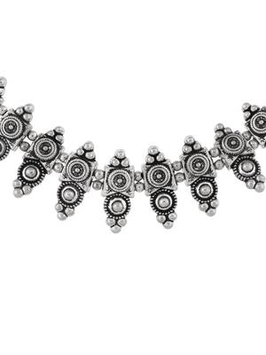 Silver plated oxidised necklace 3