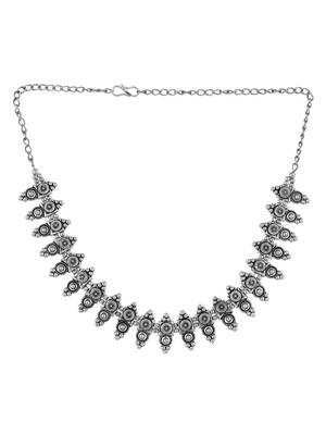 Silver plated oxidised necklace 4