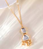 Gold plated kundan chain necklace