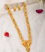 Gold plated handcrafted meenakari jewellery set
