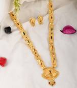 Gold plated traditional meenakari temple jewellery set