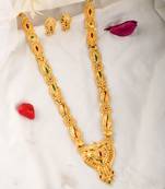 Gold plated handcrafted meenakari jewellery set