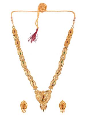 Gold plated handcrafted meenakari jewellery set 3