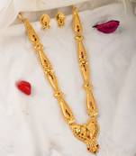Gold plated ethnic meenakari long jewellery set