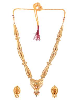 Gold plated ethnic meenakari long jewellery set 3
