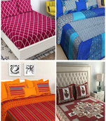 100% cotton double bedsheets set of 4 with 8 pillow covers (90x100 inch)