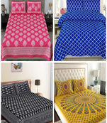 100% cotton double bedsheets set of 4 with 8 pillow covers (90x100 inch)