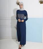 Length 60 | Empress Teal Embroidered Abaya | Silk Route 