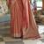 Kimisha women's peach silk woven saree with unstitched blouse piece