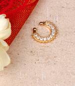 Festive Gold Plated White Stones Septum Nose Ring