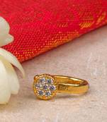 Minimal Gold Plated Tone Nose Pin With Precious Ad Stone