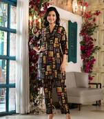  black silk blend abstract print co-ord set