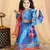 Kidcetra Cotton Bandhini Lehenga choli with bell sleeves and a contrast dupatta - Blue