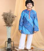 Kidcetra Bandhini Kurta with Pajama - Blue