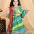 Kidcetra Cotton Bandhini Lehenga choli with bell sleeves and a contrast dupatta - Green