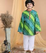 Kidcetra Bandhini Kurta with Pajama - Green