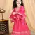 Kidcetra Cotton Bandhini Lehenga choli with bell sleeves and a dupatta - Pink